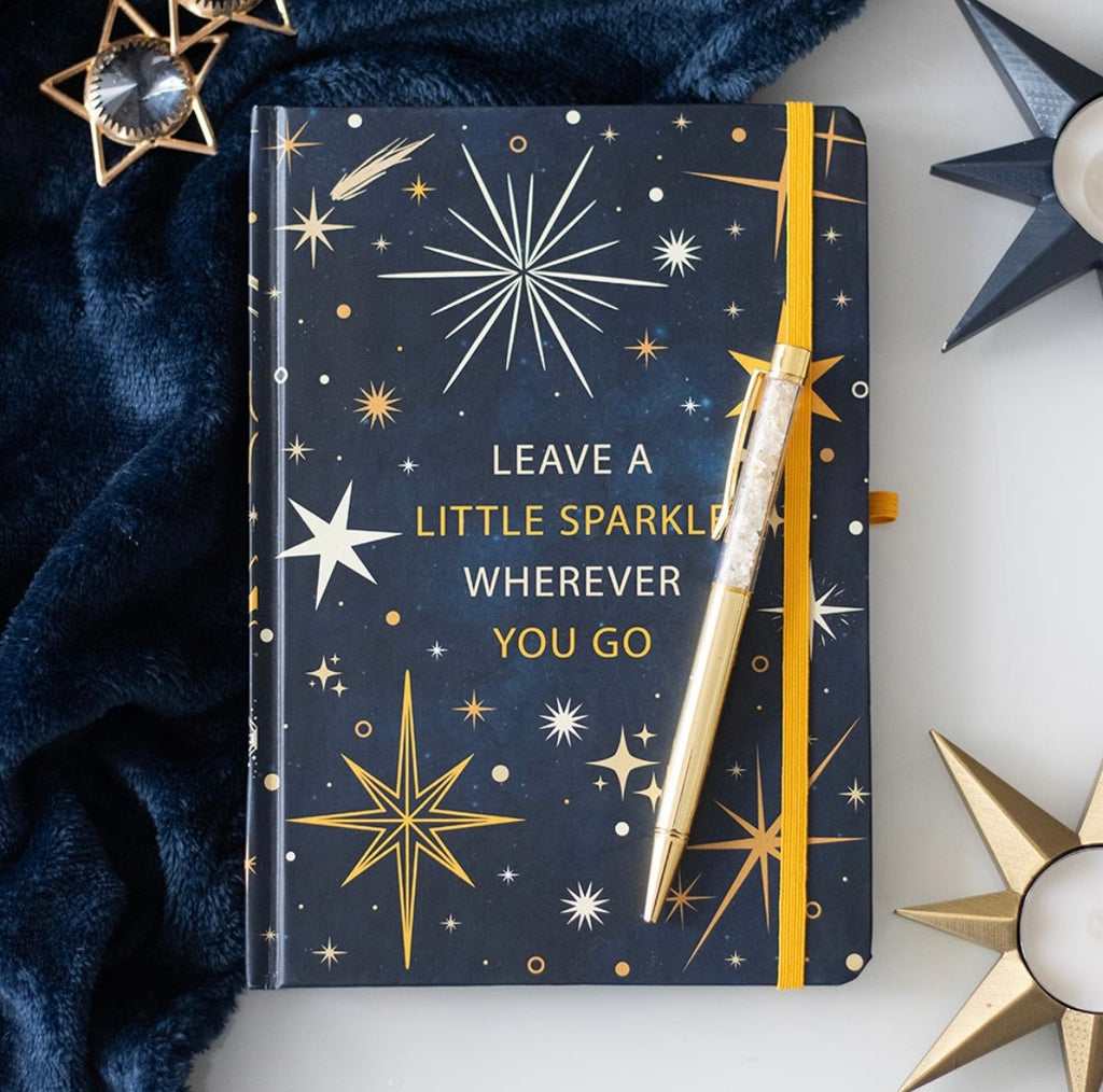 LEAVE A LITTLE SPARKLE A5 NOTEBOOK WITH CITRINE PEN