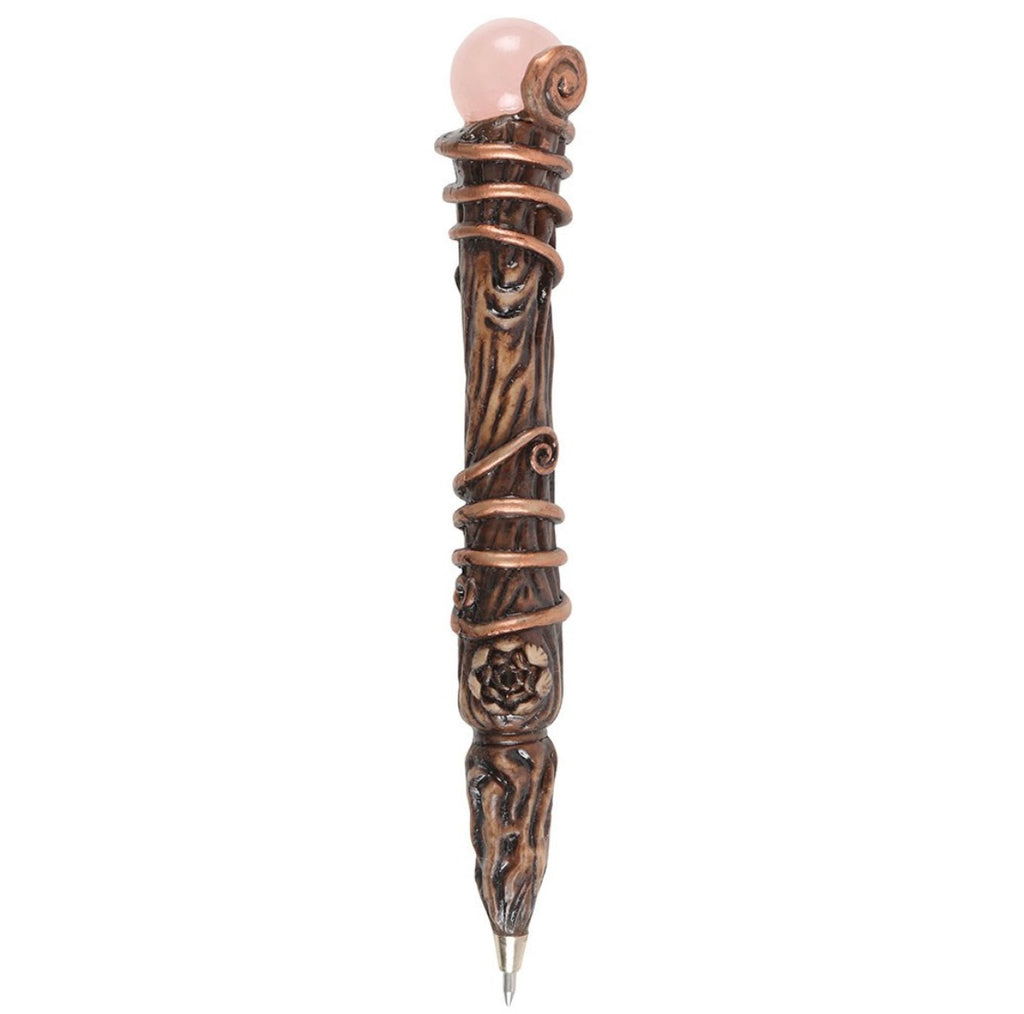 ROMANCE ROSE QUARTZ CRYSTAL WAND PEN