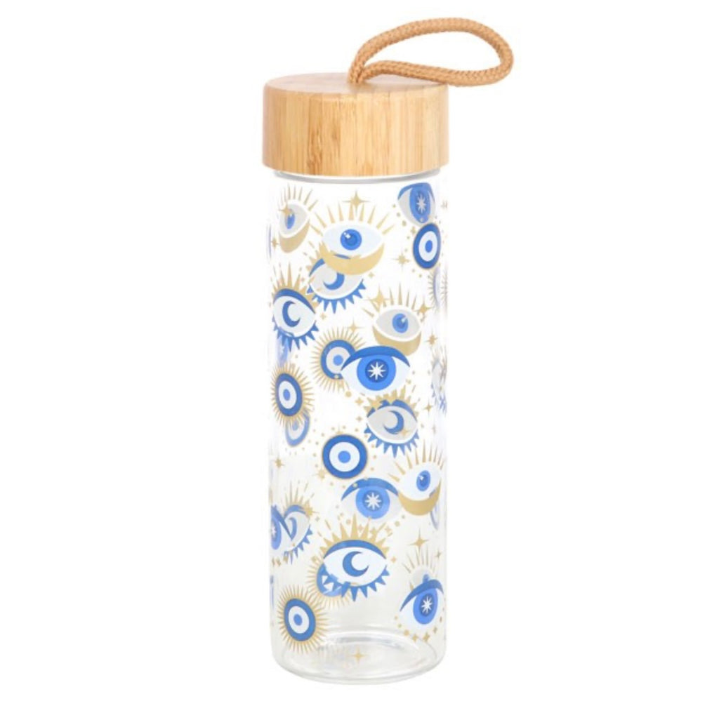 ALL SEEING EYE REUSABLE GLASS WATER BOTTLE