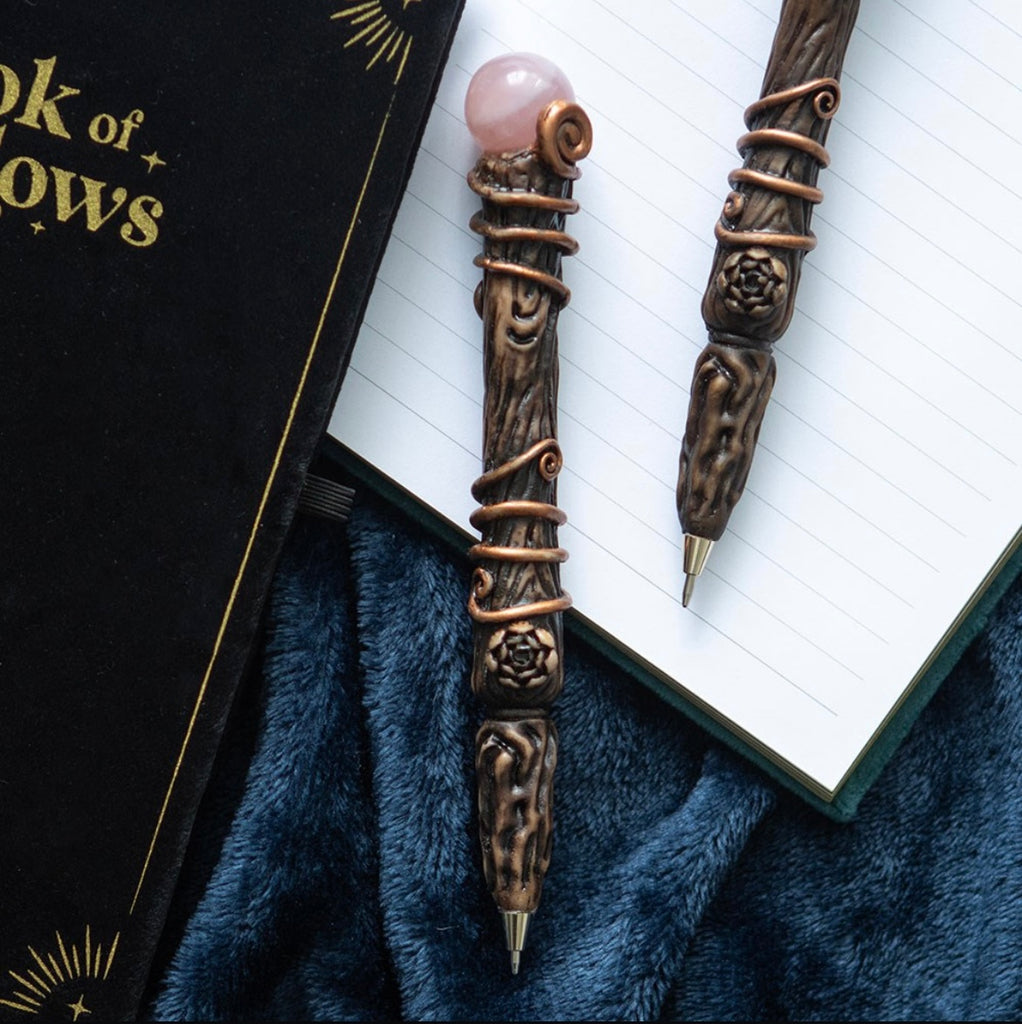 ROMANCE ROSE QUARTZ CRYSTAL WAND PEN