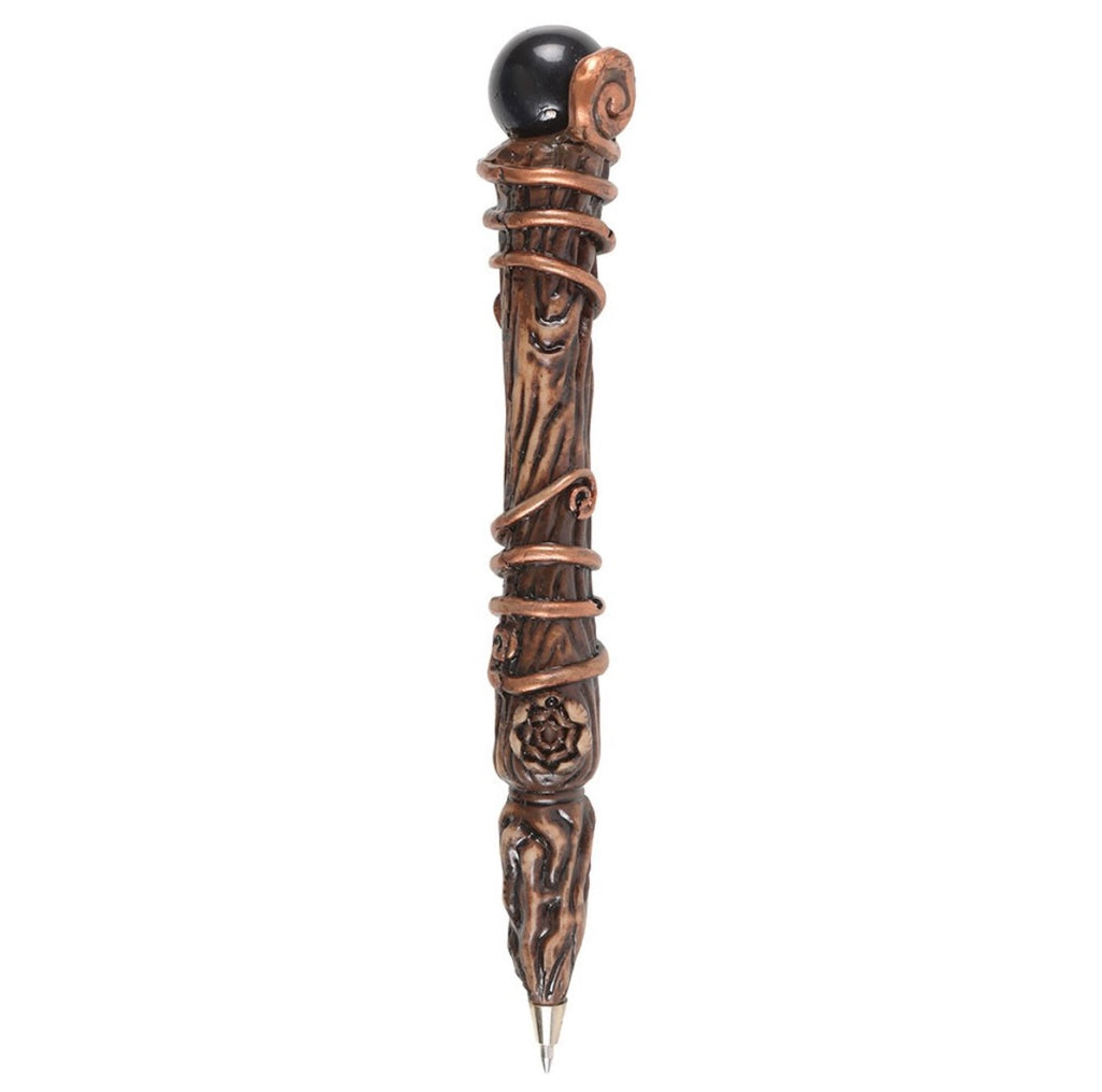 PROTECTION BLACK OBSIDIAN CRYSTAL WAND PEN