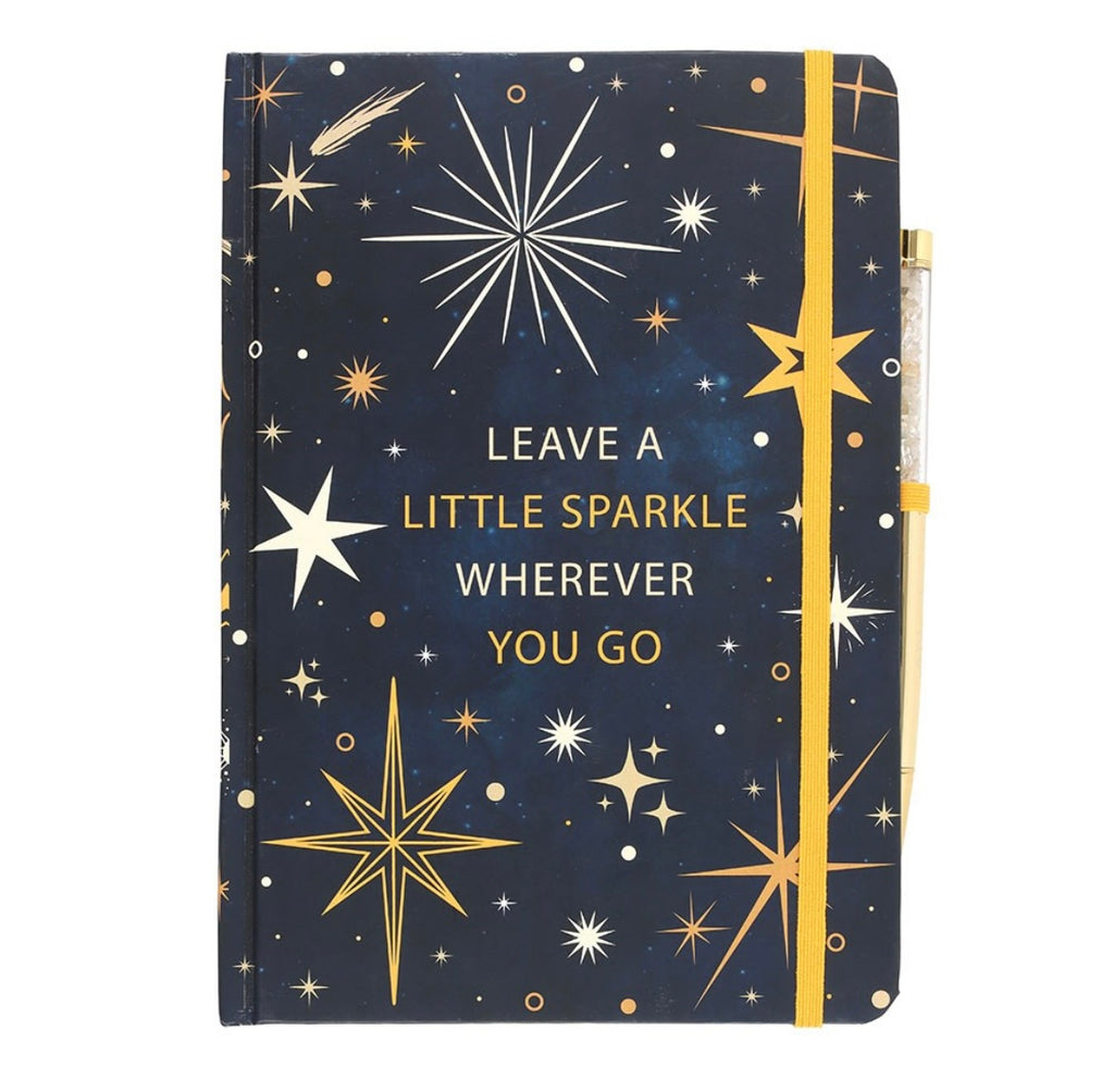 LEAVE A LITTLE SPARKLE A5 NOTEBOOK WITH CITRINE PEN