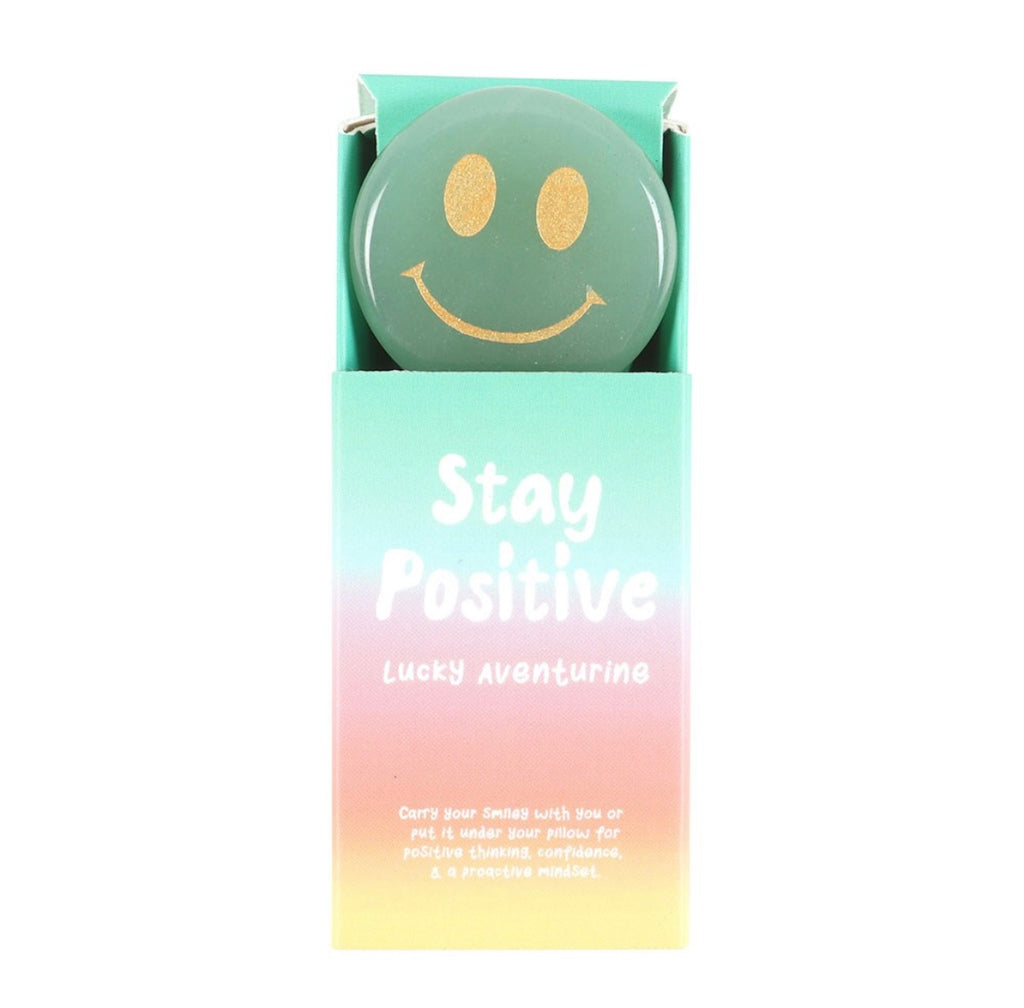 Smiley Face STAY POSITIVE AVENTURINE CRYSTAL