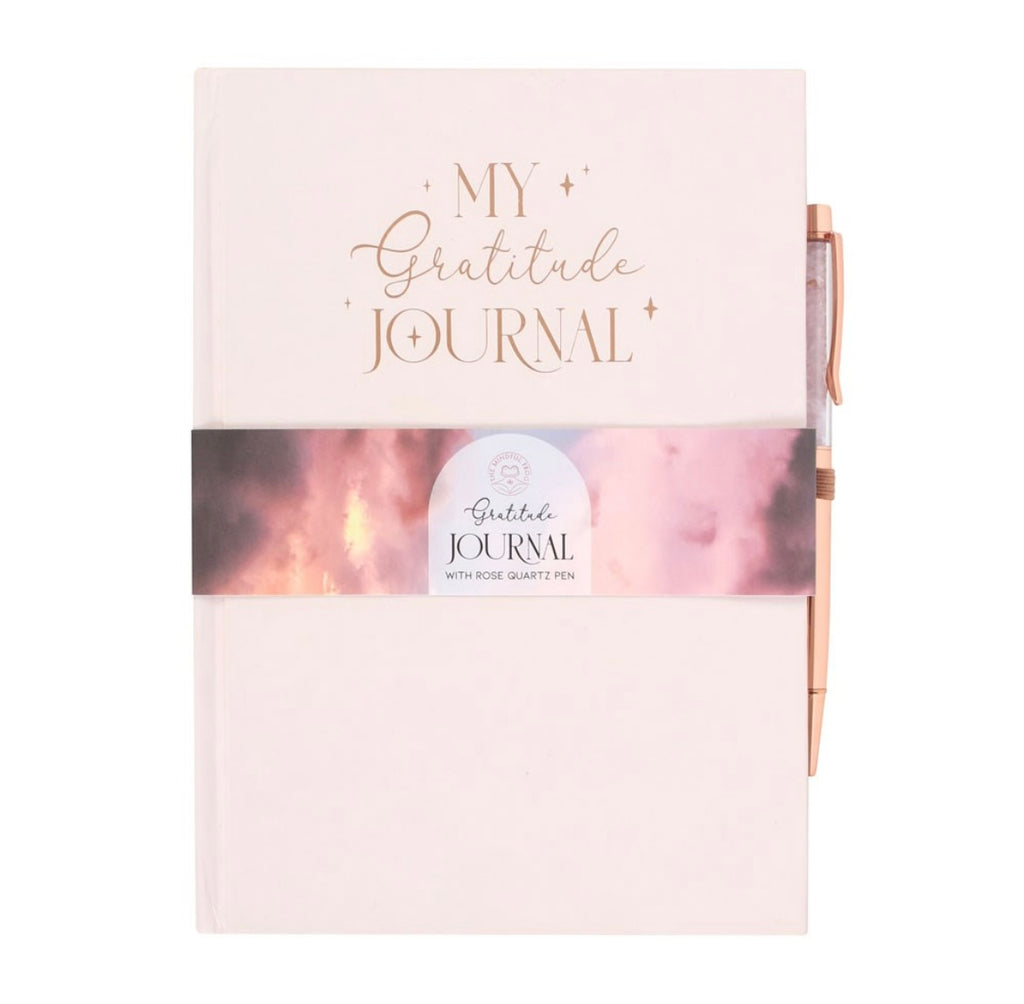 GRATITUDE JOURNAL WITH ROSE QUARTZ PEN