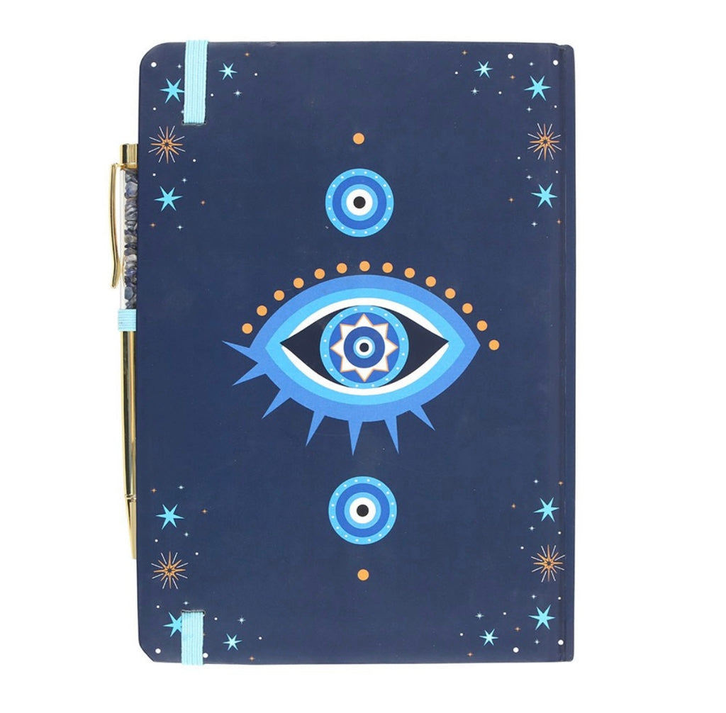ALL SEEING EYE A5 NOTEBOOK WITH CRYSTAL CHIP PEN