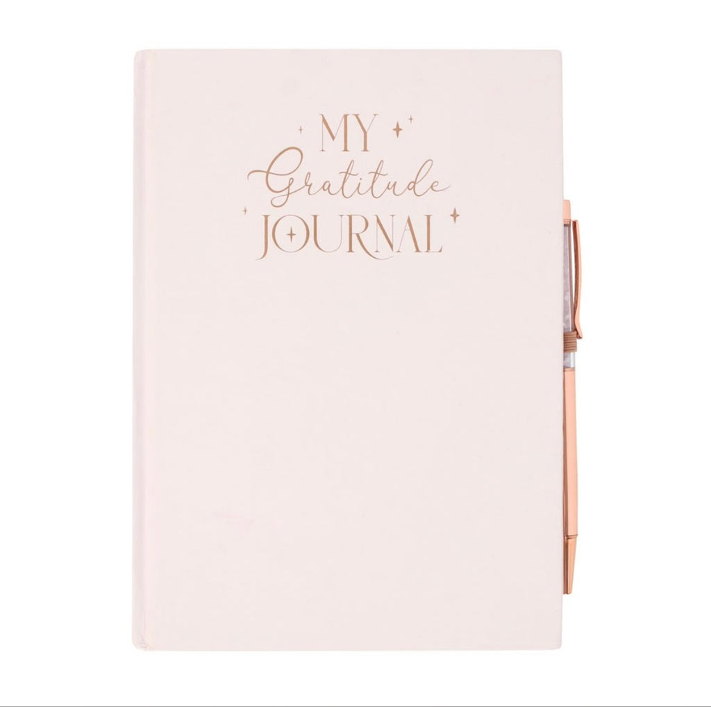 GRATITUDE JOURNAL WITH ROSE QUARTZ PEN