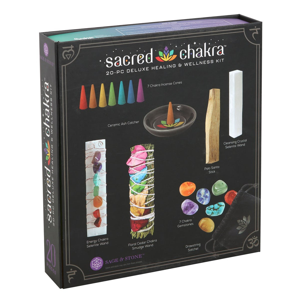 20 PIECE SACRED CHAKRA DELUXE HEALING AND WELLNESS KIT